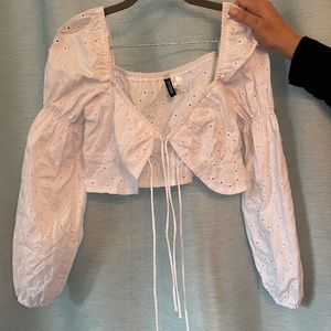 puff sleeve crop top